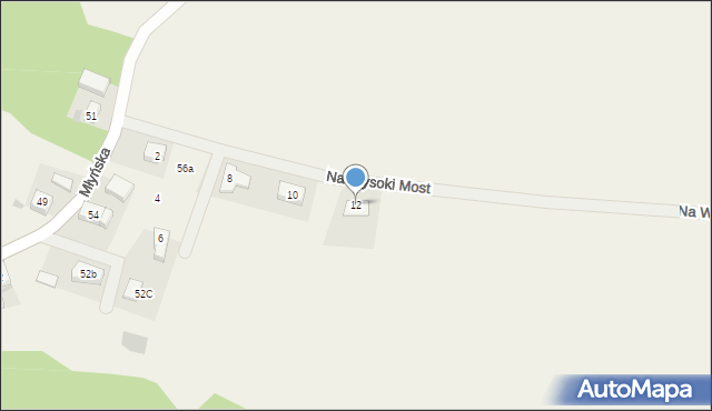 Brzezia Łąka, Na Wysoki Most, 12, mapa Brzezia Łąka