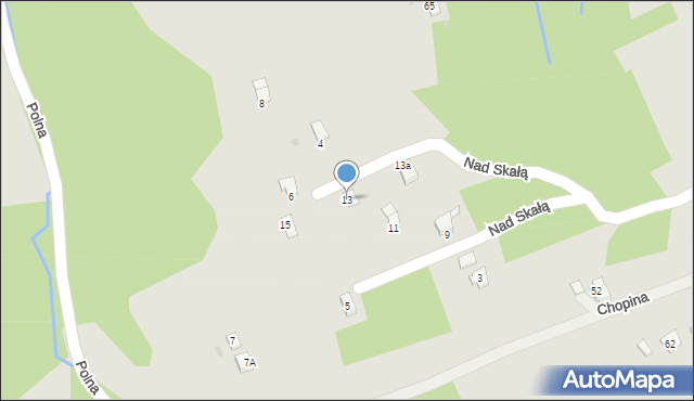 Brzozów, Nad Skałą, 13, mapa Brzozów
