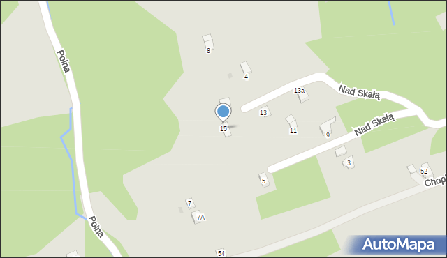 Brzozów, Nad Skałą, 15, mapa Brzozów