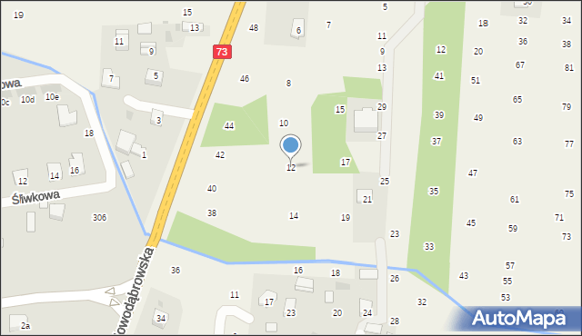 Brzozówka, Nadbrzeżna, 12, mapa Brzozówka