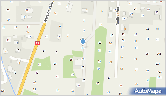 Brzozówka, Nadbrzeżna, 13, mapa Brzozówka