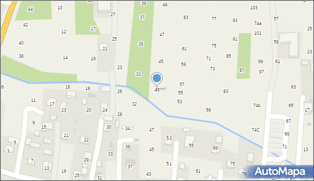 Brzozówka, Nadbrzeżna, 43, mapa Brzozówka