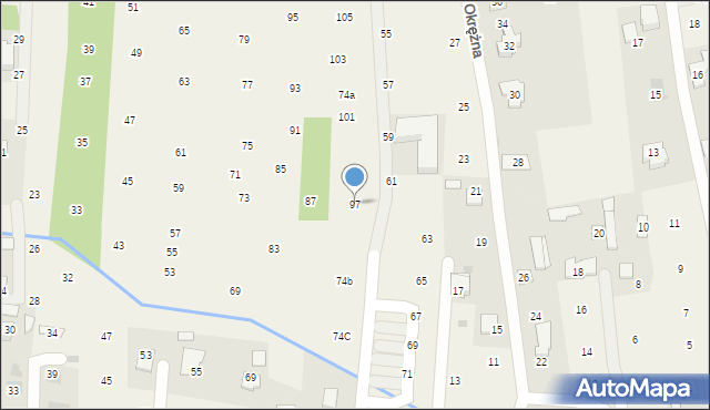 Brzozówka, Nadbrzeżna, 97, mapa Brzozówka