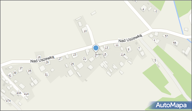 Bucze, Nad Uszewką, 17, mapa Bucze