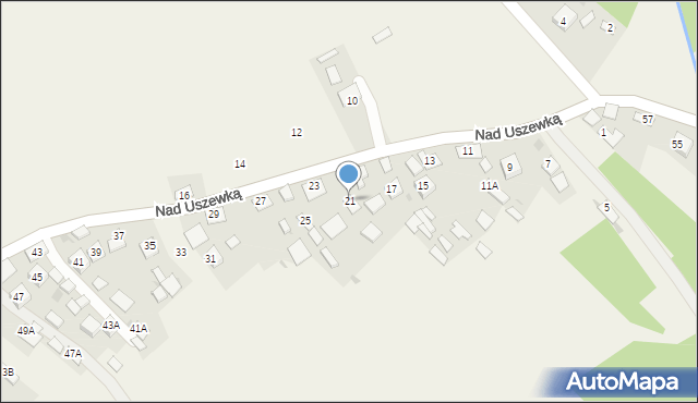 Bucze, Nad Uszewką, 21, mapa Bucze
