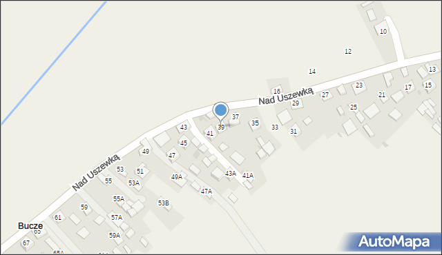 Bucze, Nad Uszewką, 39, mapa Bucze