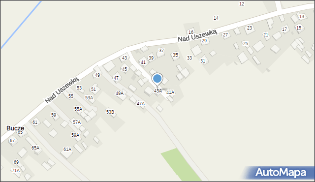 Bucze, Nad Uszewką, 43A, mapa Bucze