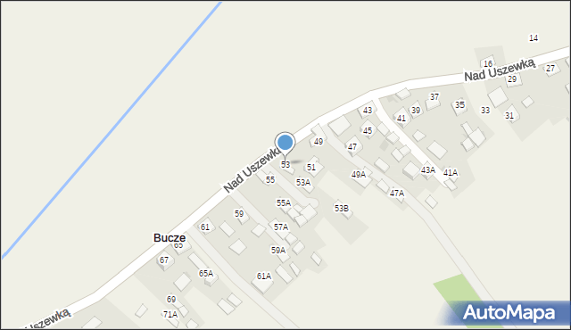 Bucze, Nad Uszewką, 53, mapa Bucze