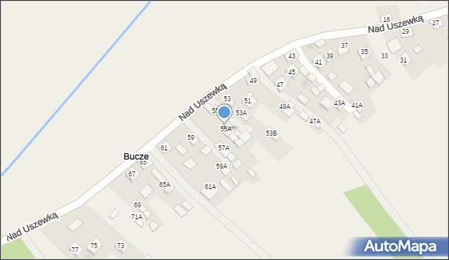 Bucze, Nad Uszewką, 55A, mapa Bucze