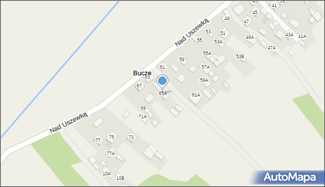 Bucze, Nad Uszewką, 65A, mapa Bucze