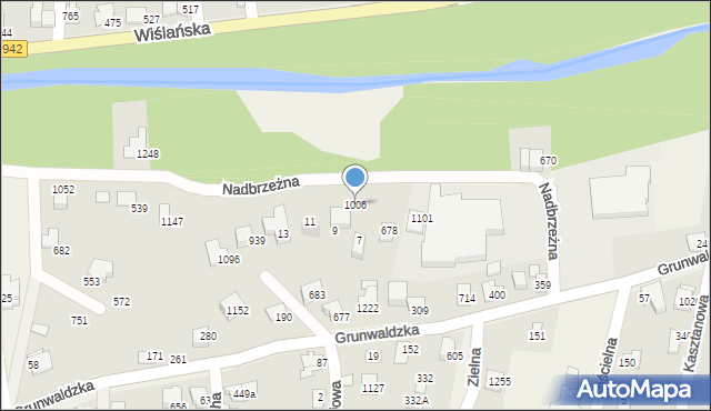 Buczkowice, Nadbrzeżna, 1006, mapa Buczkowice