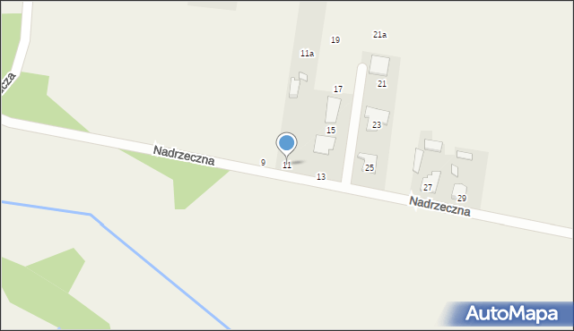 Budziska, Nadrzeczna, 11, mapa Budziska