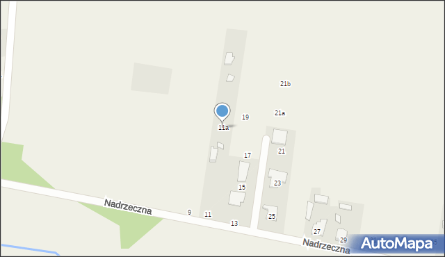 Budziska, Nadrzeczna, 11a, mapa Budziska