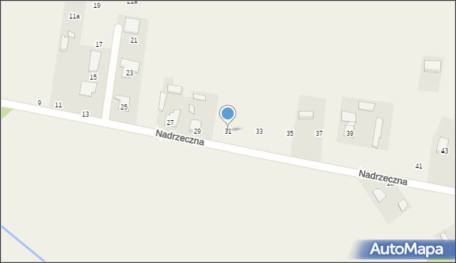 Budziska, Nadrzeczna, 31, mapa Budziska