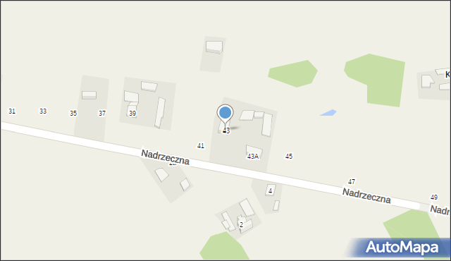 Budziska, Nadrzeczna, 43, mapa Budziska