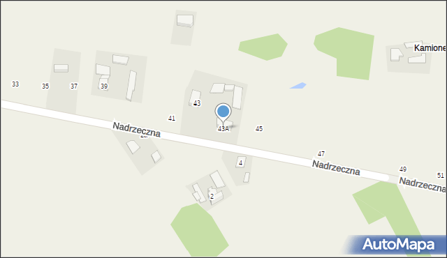Budziska, Nadrzeczna, 43A, mapa Budziska