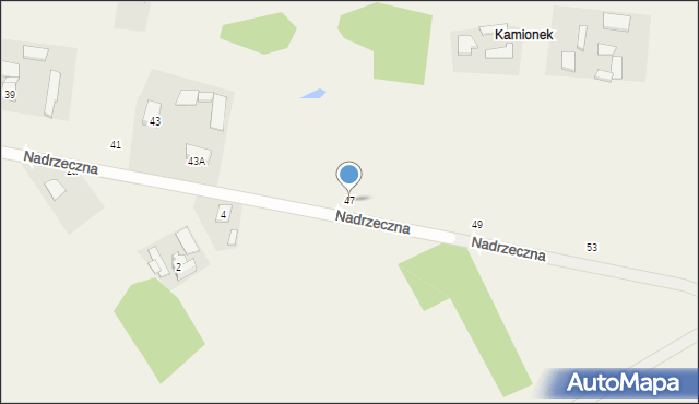 Budziska, Nadrzeczna, 47, mapa Budziska