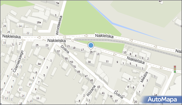 Bydgoszcz, Nakielska, 15, mapa Bydgoszczy