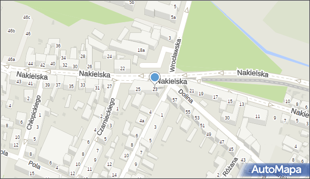 Bydgoszcz, Nakielska, 23, mapa Bydgoszczy