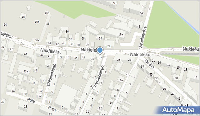 Bydgoszcz, Nakielska, 27, mapa Bydgoszczy