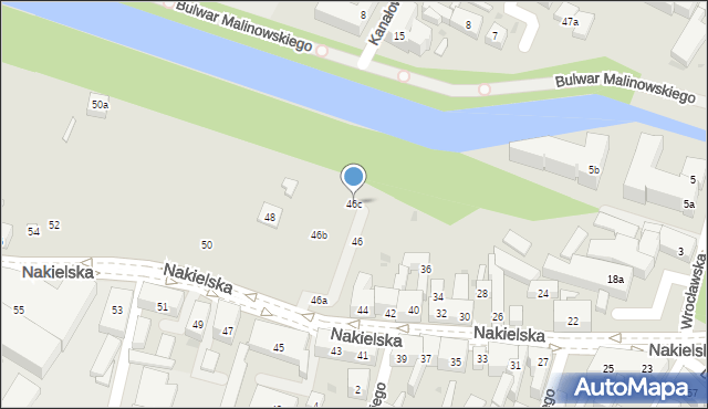 Bydgoszcz, Nakielska, 46c, mapa Bydgoszczy