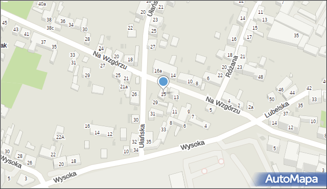 Bydgoszcz, Na Wzgórzu, 15, mapa Bydgoszczy