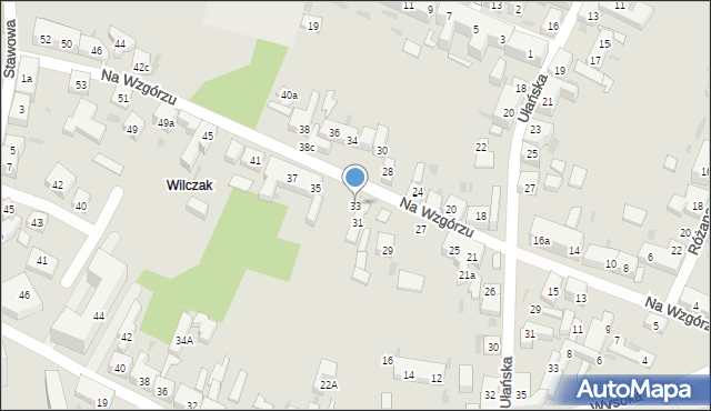 Bydgoszcz, Na Wzgórzu, 33, mapa Bydgoszczy