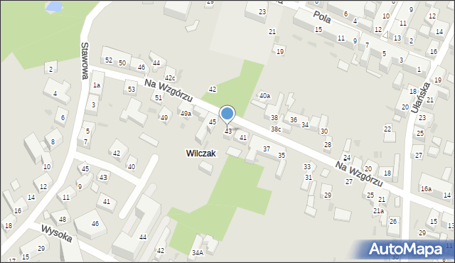 Bydgoszcz, Na Wzgórzu, 43, mapa Bydgoszczy