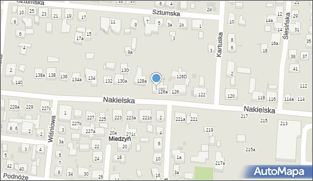 Bydgoszcz, Nakielska, 128, mapa Bydgoszczy