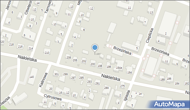 Bydgoszcz, Nakielska, 200a, mapa Bydgoszczy