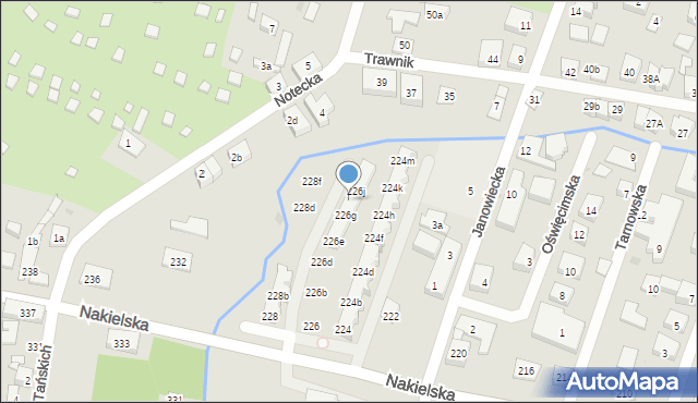 Bydgoszcz, Nakielska, 226h, mapa Bydgoszczy