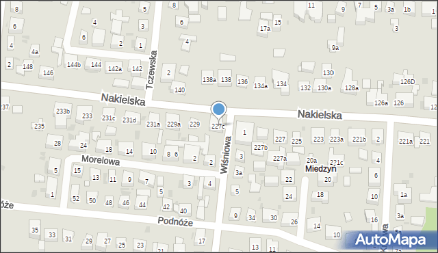 Bydgoszcz, Nakielska, 227c, mapa Bydgoszczy