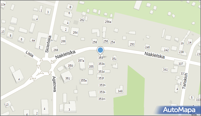 Bydgoszcz, Nakielska, 353, mapa Bydgoszczy