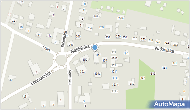 Bydgoszcz, Nakielska, 357a, mapa Bydgoszczy