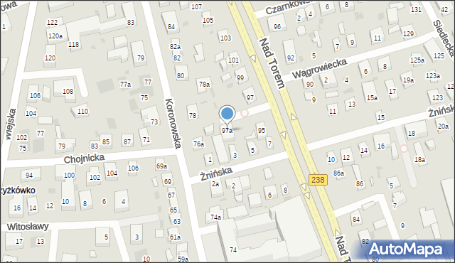 Bydgoszcz, Nad Torem, 97a, mapa Bydgoszczy