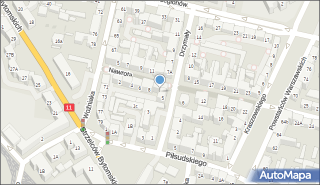 Bytom, Nawrota Franciszka, ks., 10, mapa Bytomia