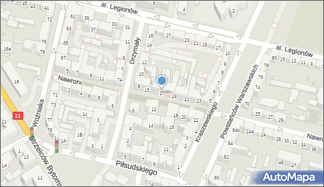 Bytom, Nawrota Franciszka, ks., 17, mapa Bytomia