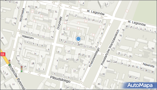 Bytom, Nawrota Franciszka, ks., 19, mapa Bytomia