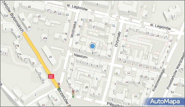 Bytom, Nawrota Franciszka, ks., 9, mapa Bytomia