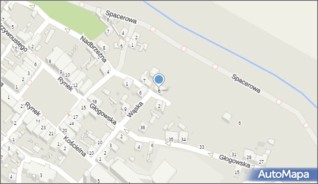 Bytom Odrzański, Nadbrzeżna, 6, mapa Bytom Odrzański