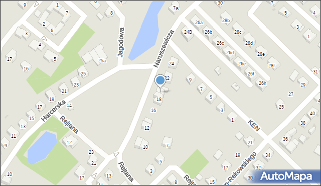 Bytów, Naruszewicza Adama, 20, mapa Bytów