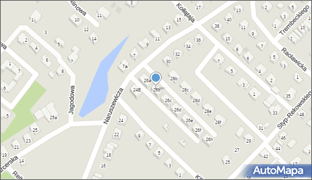 Bytów, Naruszewicza Adama, 26b, mapa Bytów