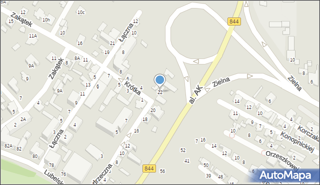 Chełm, Nadrzeczna, 22, mapa Chełma