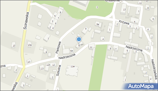 Chobienia, Nadrzeczna, 6B, mapa Chobienia