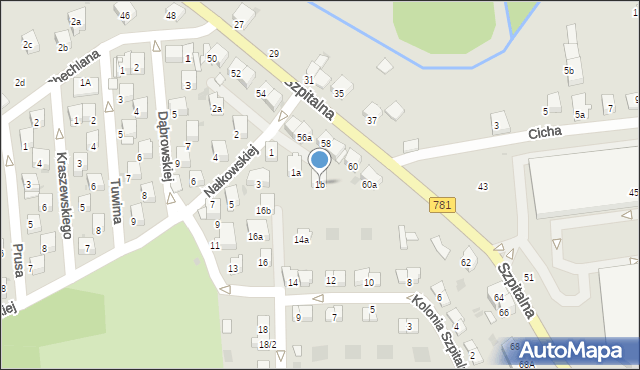 Chrzanów, Nałkowskiej Zofii, 1b, mapa Chrzanów