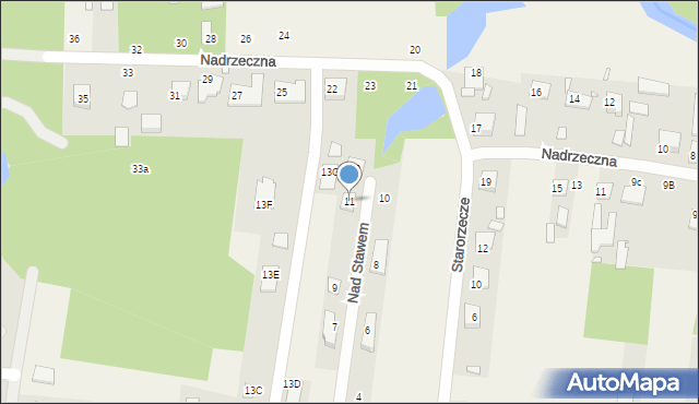 Chylice, Nad Stawem, 11, mapa Chylice