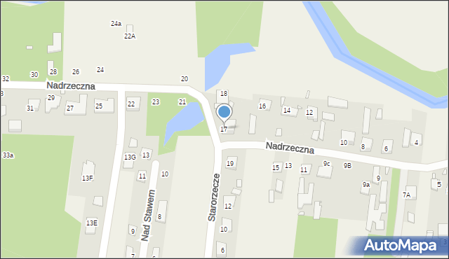 Chylice, Nadrzeczna, 17, mapa Chylice
