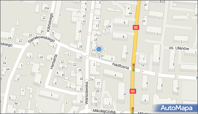 Ciechanów, Nadfosna, 1, mapa Ciechanów