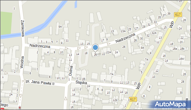 Ciechanów, Nadrzeczna, 20, mapa Ciechanów