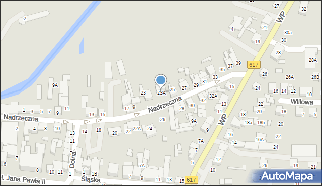 Ciechanów, Nadrzeczna, 23A, mapa Ciechanów